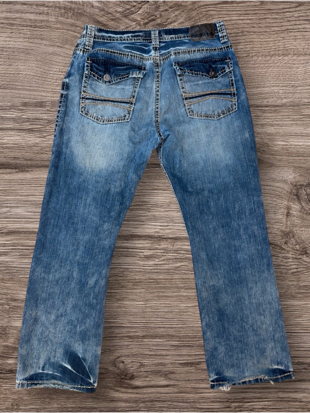 Express Men's Blue Straight Leg Jeans